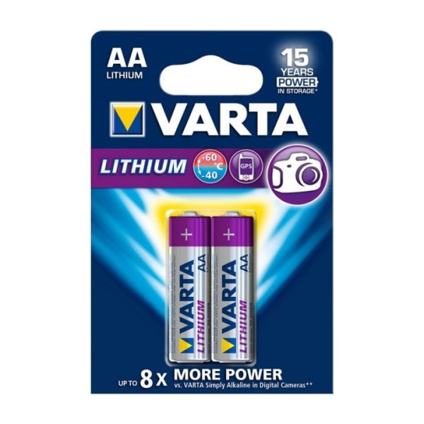Lithium Batteri Aa | 1.5 V DC | 2900 mAh | 2-Blister kort | Grå