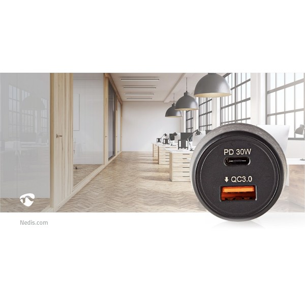 Nedis Billaddare | 48 W | 2x 3.0 A | Antal utgångar: 2 | Port typ: USB-A / USB-Câ„¢ | | Automatiskt val av Spänning