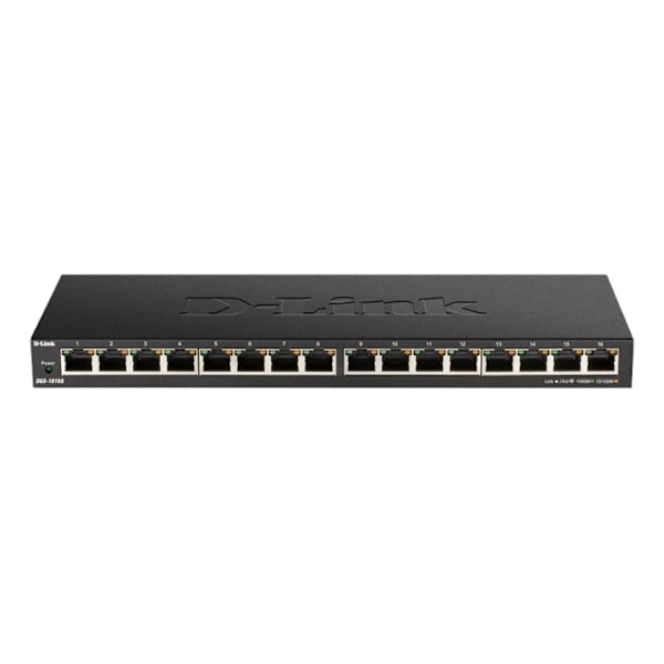 D-Link 16-Port 10/100/1000Mbps Unmanaged Gigabit Ethernet Switch musta