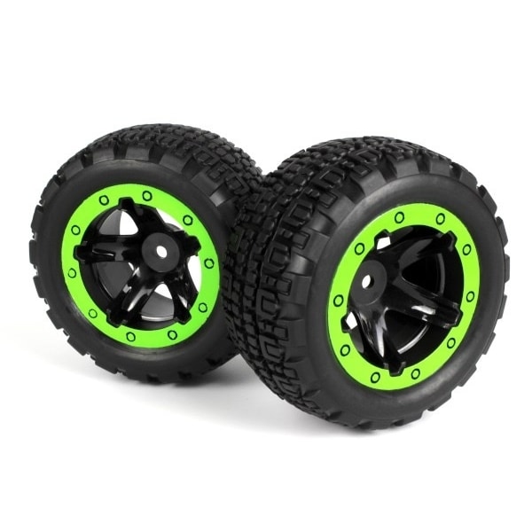 BLACKZON Slyder ST Wheels/Tires Assembled (Black/Green)