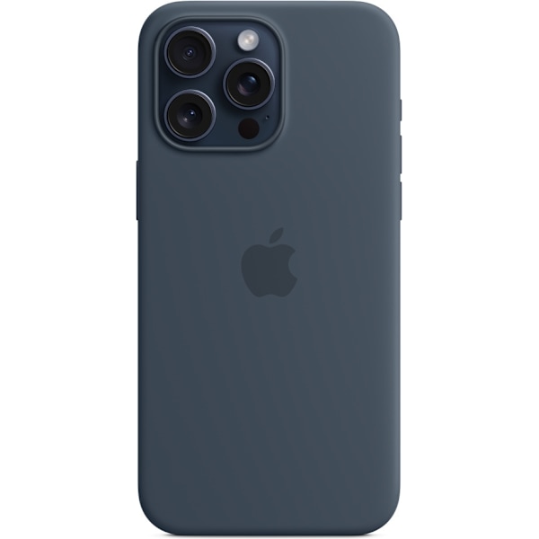 Apple iPhone 15 Pro Max silikonikuori MagSafella, myrskynsininen Blå