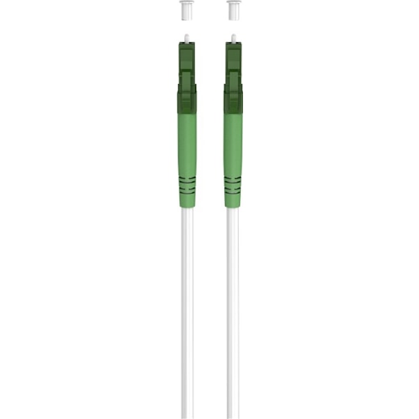 Goobay Lyslederkabel (FTTH), Singlemode (OS2) White, hvid (Simplex), 25 m fiberoptisk kabel, LC-APC (8°) stik > LC-APC (8°) stik, halogenfri kabelkapp