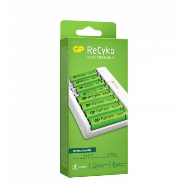 GP ReCyko batteriladdare inkl. AA- och AAA-batterier