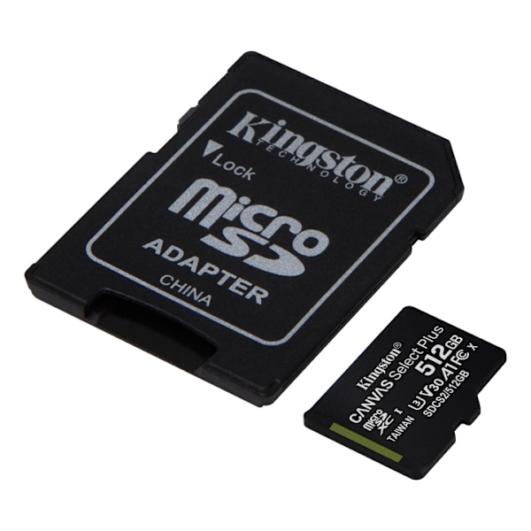 kingston Canvas Select Plus MicroSDXC 512GB Class10 UHS-I incl. adapt