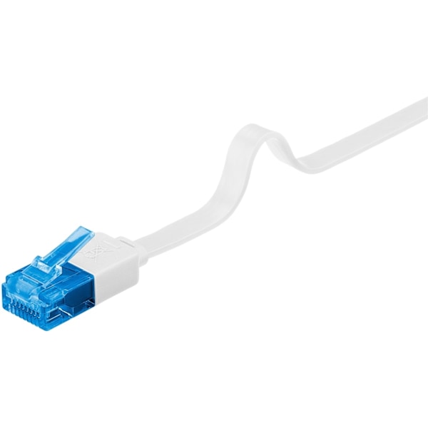 Goobay CAT 6A platt patchkabel, U/UTP, vit kopparledare (CU)