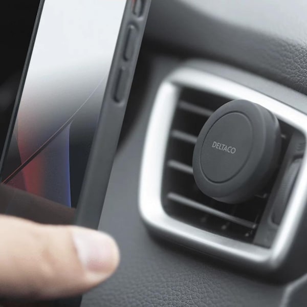 DELTACO magnetic car holder, air vent mount, for mobile phone, black