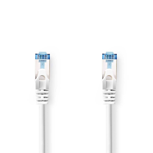 Nedis CAT6a nätverkskabel | S/FTP | RJ45 hane | RJ45 hane | 2.00 m | Snagless | Rund | LSZH | Vit | Label