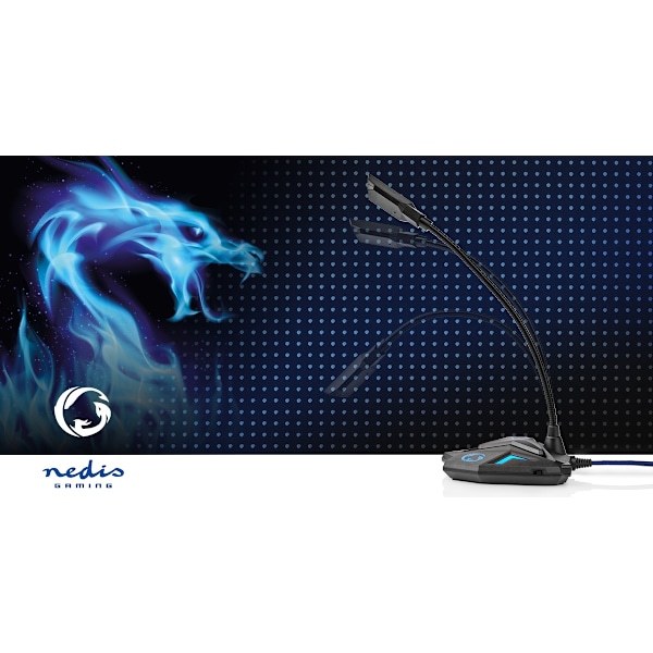 Nedis Streaming og Gaming Mikrofon | Brugt til: Desktop / Notebook | USB | Tilslutninger udgang: 1x 3.5 mm Audio Out | Indbygget on/off-knap (tænd/slu