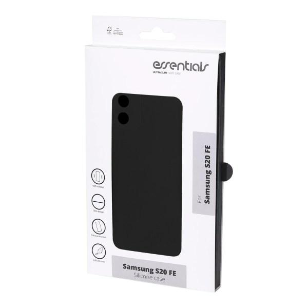 Essentials Samsung Galaxy S20 FE silicone back cover, Black Svart