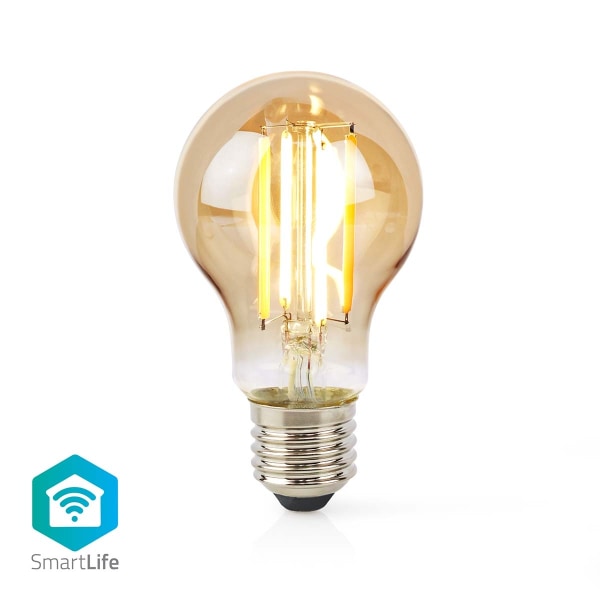 Nedis SmartLife LED Glødepære | Wi-Fi | E27 | 806 lm | 7 W | Varm Hvid | 1800 - 3000 K | Glas | Android™ / IOS | Pære | 1 stk