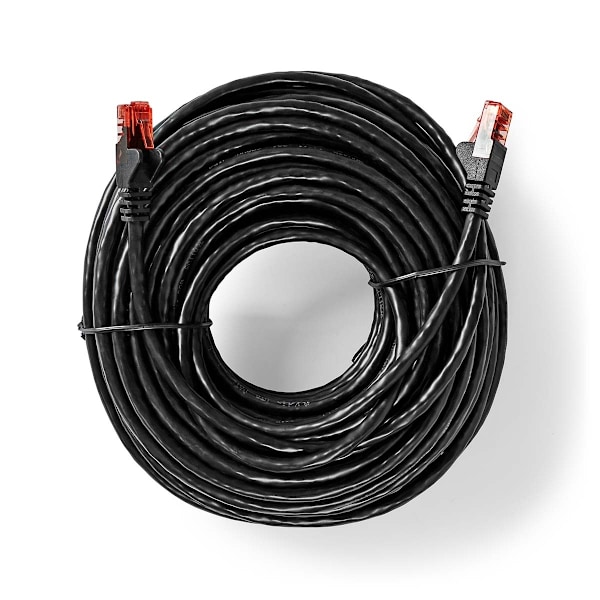 Nedis Kat 6 kabel | RJ45 Han | RJ45 Han | U/UTP | 50.0 m | Udendørs | Runde | PE | Sort | Label