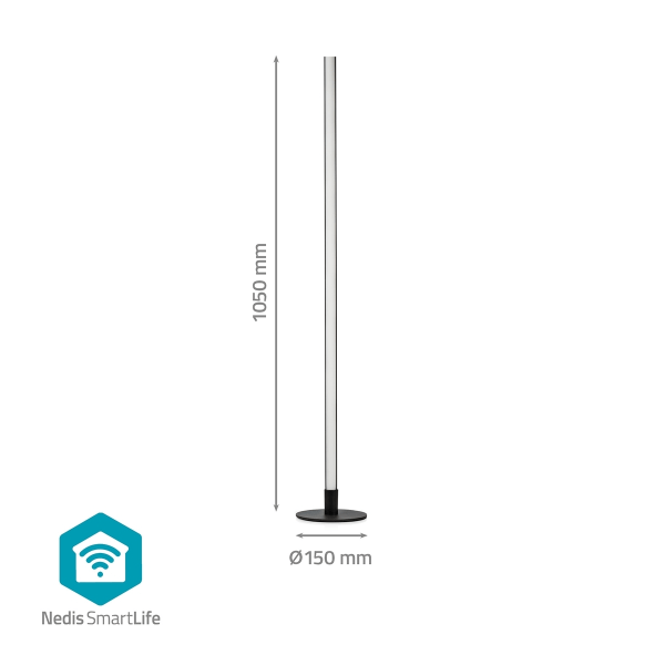 Nedis SmartLife Stemningslys | Wi-Fi | Tube | 180 lm | RGBIC / Varm til kølig hvid | 2700 - 6500 K | 10 W | Metal / Silikone | 1 stk