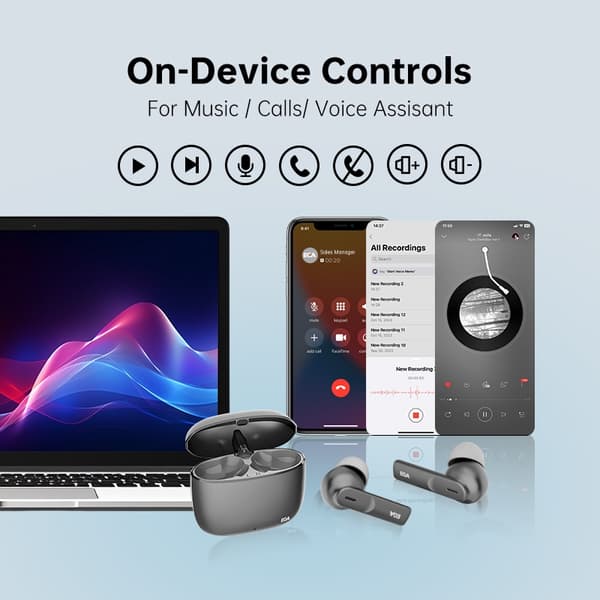 ET05 True Wireless Bluetooth-hörlurar, Svart Svart