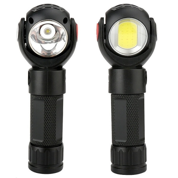 Genopladelig T6 + COB LED 360° roterende lommelygte med magnet
