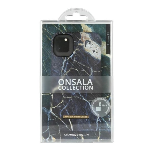 Onsala COLLECTION Suojakuori Matta Black Galaxy Marble iPhone 11 Svart