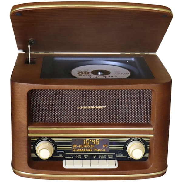 Soundmaster Musik-anläggning CD Radio Bluetooth Retro-design NR961 Trä