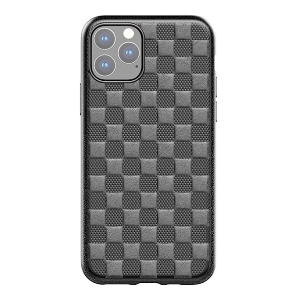 Rutet motiv i blødt TPU-cover til iPhone 11 Pro, Sort Svart