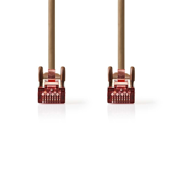 Nedis Kat 6 kabel | RJ45 Han | RJ45 Han | S/FTP | 10.0 m | Runde | LSZH | Brun | Plastikpose