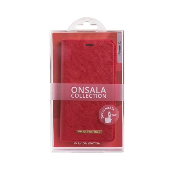 Onsala Lompakko iPhone 12 / 12 Pro Saffiano Red Röd