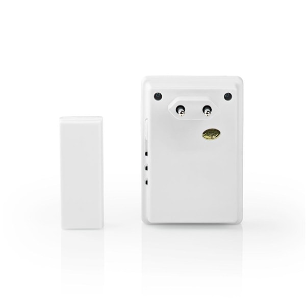 Nedis Trådlösa dörrklockan | Strömadapter | 220 - 240 V AC 50 Hz | 1x CR2032 | Volym: 80 dB | Signalområde: 300 m | IP44 | Justerbar volym | 36 Melodi