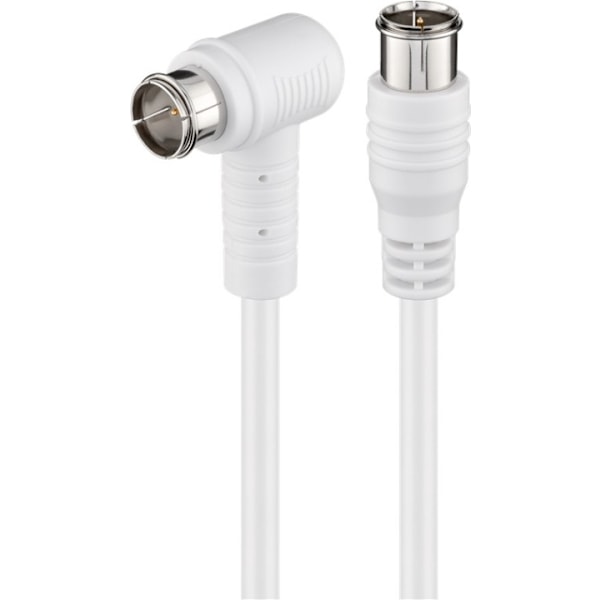 Goobay Vinklad SAT-antennkabel (80 dB), dubbelskärmad F-plugg (quick) > F-plugg (quick) 90° (helt avskärmad)