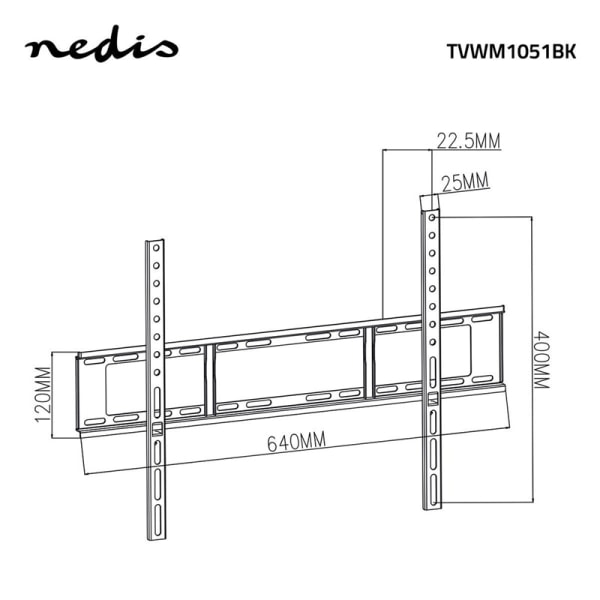 Nedis Fast TV väggfäste | 37 - 70 " | Maximal skärmvikt som stöd