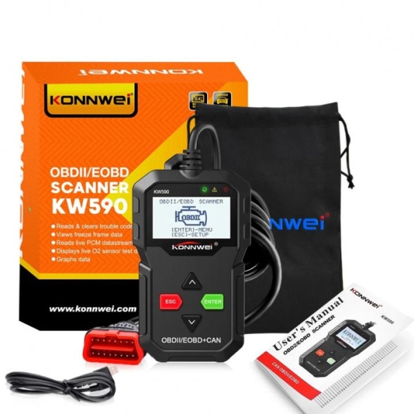 KONNWEI KW590 OBD2 Fejlkodelæser/Diagnostisk værktøj til bil