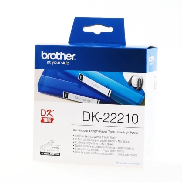 Brother Tape DK22210 29mm Svart på Vit