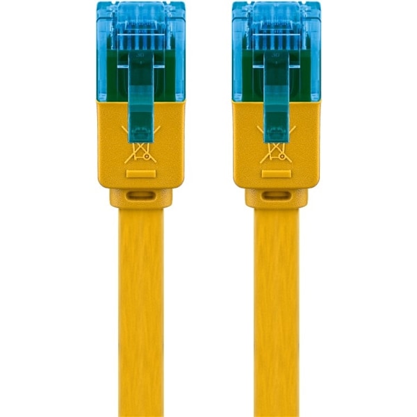 Goobay CAT 6A platt patchkabel, U/UTP, gul kopparledare (CU), 3 m