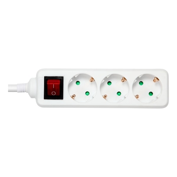 DELTACO outlet 3xCEE 7/3 1xCEE 7/7 switch 1,5m white