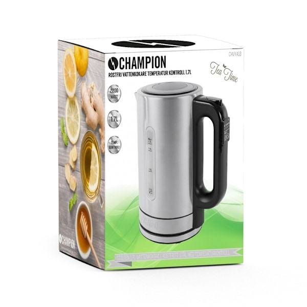 Champion Vattenkokare Temp 1,7l Rostfri