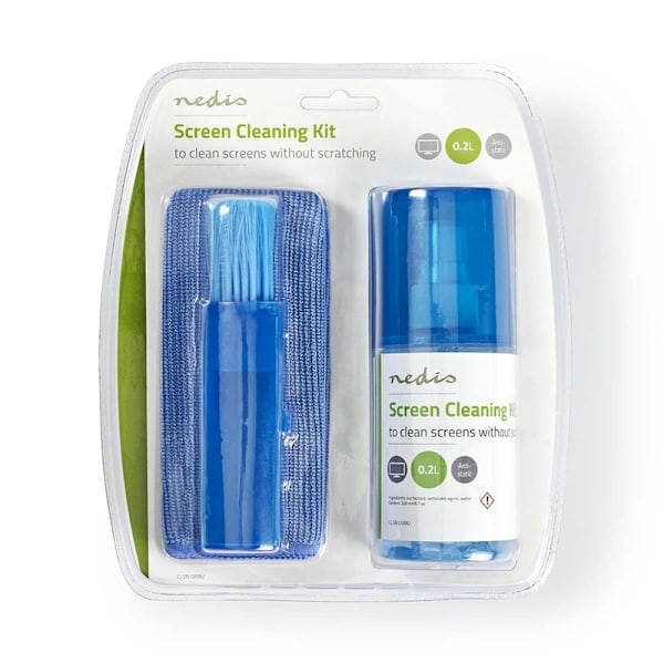 Nedis Skärm rengörning | Spray | 200 ml | Dator / Läsplatta / Smartphone / Tvskärm | Torkare ingår