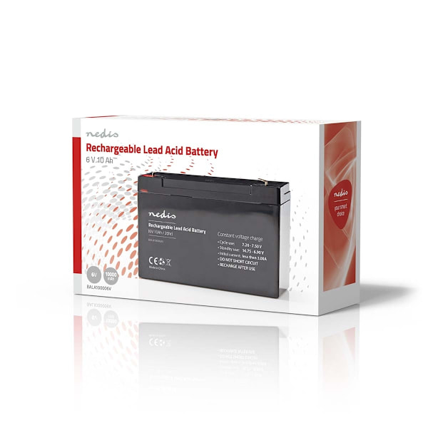 Nedis Lyijyakku | Lyijyhappo | Ladattava | 6 V | 10000 mAh