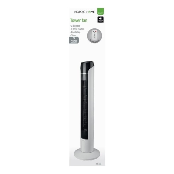 Nordic Home Tower fan with low noise level, oscillating, timer f