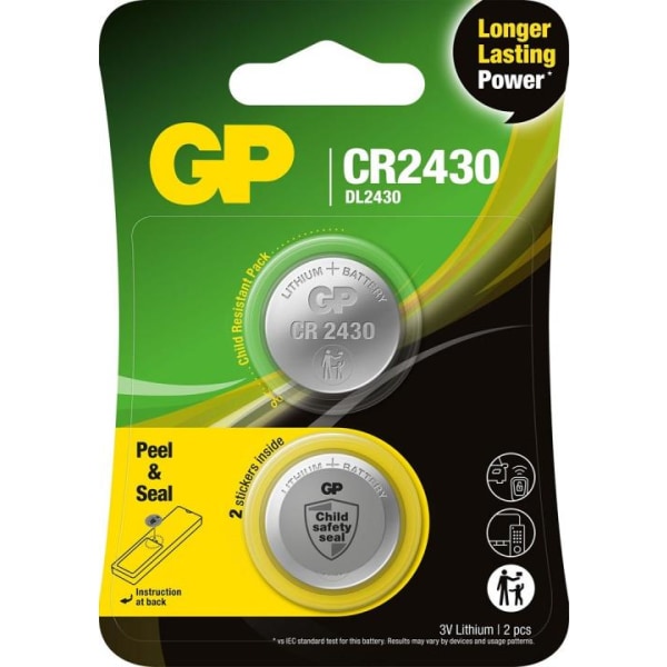 GP Knapcelle CR2430 lithium batteri 2-pak