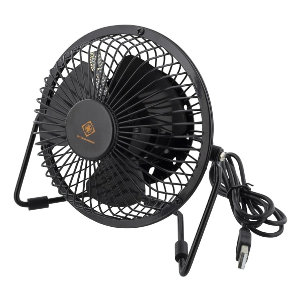 deltaco_gaming USB desktop fan with clock, black