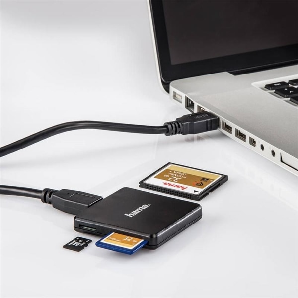HAMA Kortinlukija USB 3.0 Multi SD/microSD/CF Musta