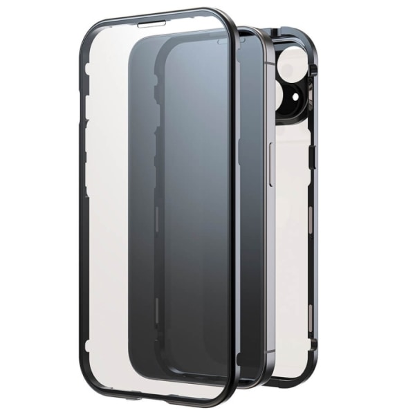 BLACK ROCK 360° Mobilfodral Glas iPhone 15 Transp/Svart Transparent