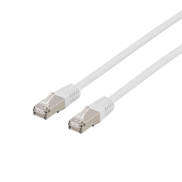 DELTACO U/FTP Cat6a patchkabel, LSZH, 5m, vit