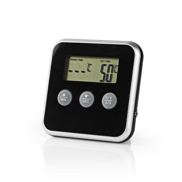 Nedis Kød Termometer | Alarm / Timer | LCD Display | 0 - 250 °C