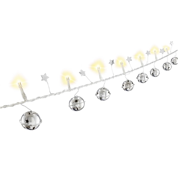Goobay 10 LED-lampor "Klockor" med timerfunktion, varmvit (3000 K), batteridriven