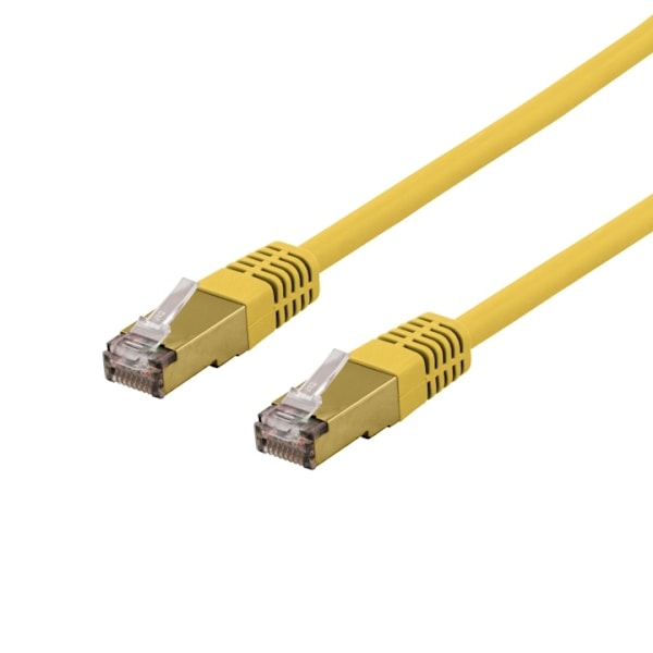 Deltaco S/FTP Cat6a patch cable, delta cert, LSZH, 0.5m, yellow