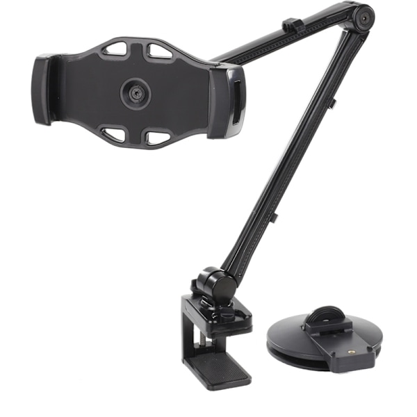 DELTACO 2-in-1 smartphone/tablet stand, suction cup, clamp, black