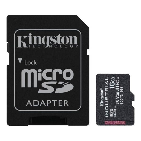 Kingston 16GB microSDHC Industrial C10 A1 pSLC-kort + SD-adapter