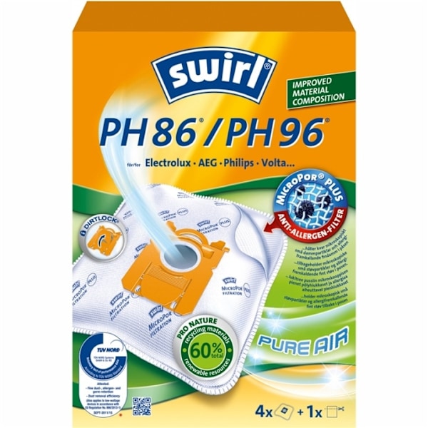 Swirl Pölynimuripussit PH86/PH96 4P (HUOM 3kpl DFP)