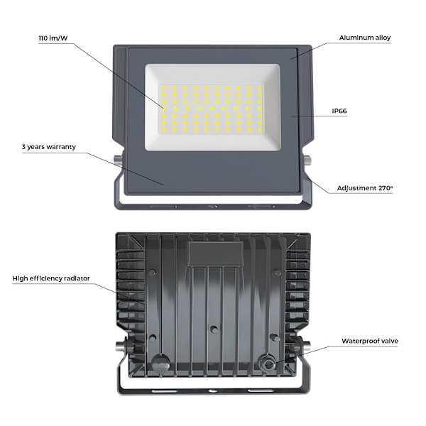 Forever Light ASPIRE - LED-Strålkastare, 30W, 4500K, 3300lm, 230V
