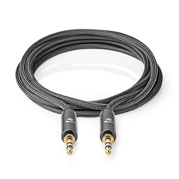 Nedis Stereo Audio kabel | 3.5 mm Hanstik | 3.5 mm Hanstik | Guldplateret | 2.00 m | Runde | Grå / Gun Metal Grå | Cover Window Box