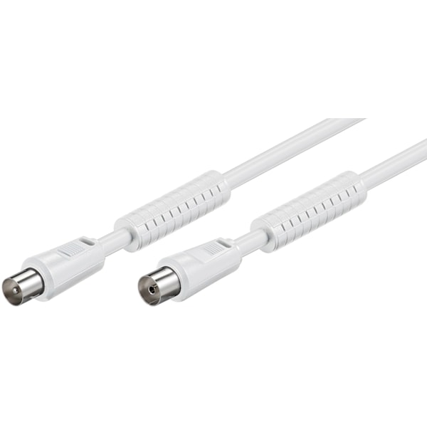 Goobay Antennekabel med ferrit (80 dB), dobbelt afskærmet koaksial-stik > koaksial-hunstik (fuldt afskærmet), 5 m