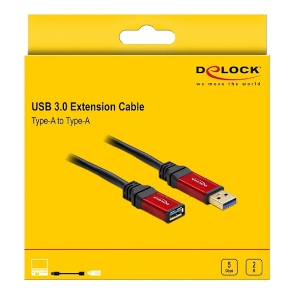 Delock Extension Cable USB 3.0 Type-A male > USB 3.0 Type-A female 2 m