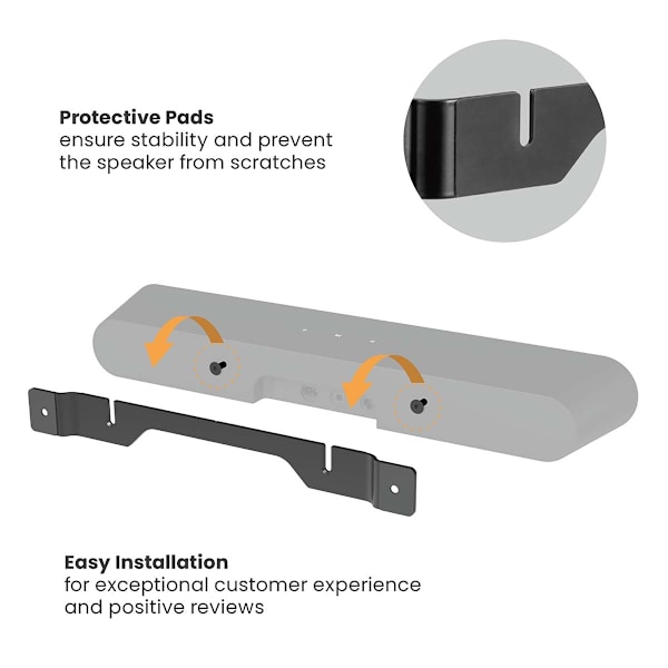 Nedis Soundbar Beslag | Kompatibel med: Sonos® Ray™ | Væg | 2 kg | Fast | ABS / Stål | Sort